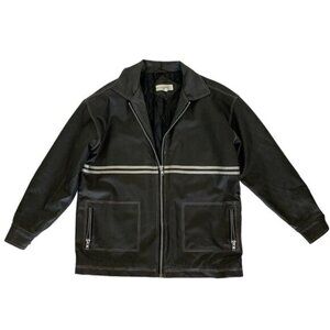 Lounge Lizard Men’s Zip Up Moto Jacket Medium Black/Gray